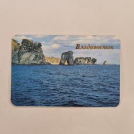Карманный календарик СССР 1989. Владивосток. Природа и морские пейзажи. Советский календарь
