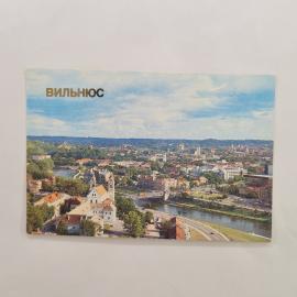 Карманный календарик СССР 1986. Вильнюс, красивый вид города и архитектурные памятники. Советский ка