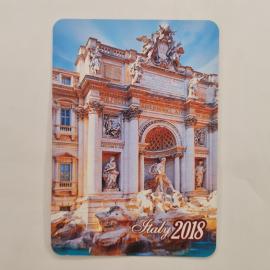 Карманный календарик 2018. Фонтан Треви, архитектурные детали и исторические элементы. Календарь вин