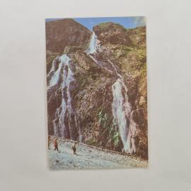 Карманный календарик СССР 1987. Горные водопады Кавказа, природа и пейзажи. Советский календарь