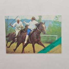 Карманный календарик 1982. Вид спорта, народные соревнования, конный спорт. Календарь винтажный