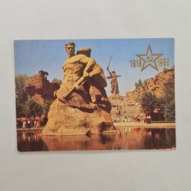 Карманный календарик 1988. Памятник героям Сталинградской битвы на Мамайском кургане. Календарь винт