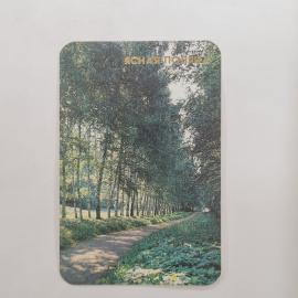 Карманный календарик СССР 1987. Ясная Поляна, березовая аллея музея усадьбы. Советский календарь