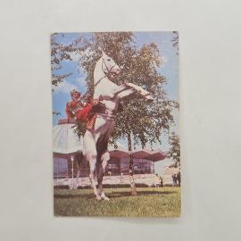 Карманный календарик СССР 1983 года. Цирковая акробатика артистов на манеже. Советский календарь