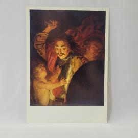 Открытка советская СССР. Аллегория гнева, художник Иоахим фон Зандрарт. Винтаж
