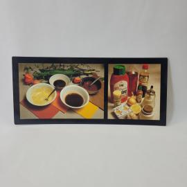 Открытка старинная. Рецепты холодных соусов к японским блюдам, овощи и продукты на натюрморте