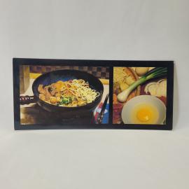 Открытка советская СССР. Японская кухня с лапшой, овощами и рецептом. Винтажная коллекция