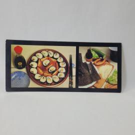 Открытка советская СССР. Блюда японской кухни с рисом, водорослями и овощами. Винтаж