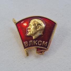 Значок СССР. ВЛКСМ, профиль Ленина, комсомол. Винтажный значек.