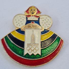 Значок СССР. Олимпийский мишка, спорт. Винтажный значек.