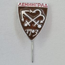 Значок СССР. Ленинград, авиация, самолеты, цифра 173. Винтажный значек.
