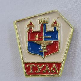 Значок СССР. Тула, герб города, оружейная символика. Винтажный значек.