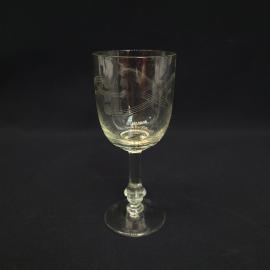 Бокал винтажный, СССР. Стекло с гравировкой