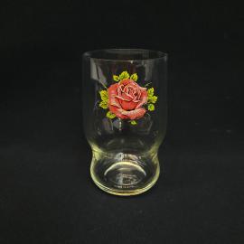 Стакан винтажный, СССР. Стекло с цветочным рисунком