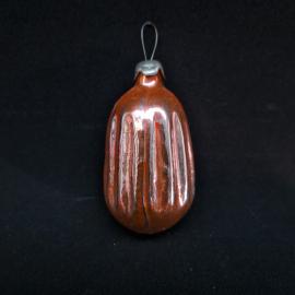 Елочная игрушка винтажная, СССР. Стеклянный орех с подвесом