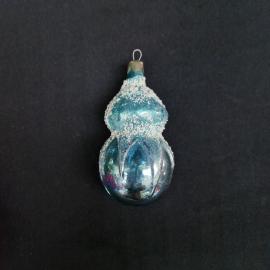Елочная игрушка винтажная, СССР. Стекло, фигурка шишки с декоративным снежным покрытием