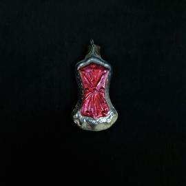Ёлочная игрушка винтажная, СССР. Стеклянная фигурка, с прищепкой