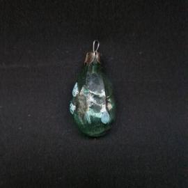 Ёлочная игрушка винтажная, СССР. Стеклянный плод, зелёный