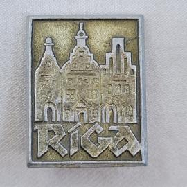 Значок СССР. Рига, городская архитектура, Прибалтика. Винтажный значек.