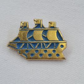 Значок СССР. Корабль, парусник, флот. Винтажный значек.
