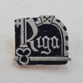 Значок СССР. Рига, город, арка и ключ. Винтажный значек.