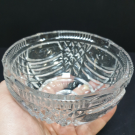 Конфетница, хрусталь, d 13 см, h 7 см, винтаж СССР. Картинка 4