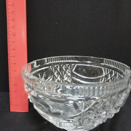 Конфетница, хрусталь, d 13 см, h 7 см, винтаж СССР. Картинка 6