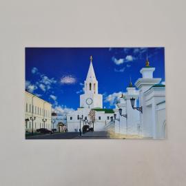 Открытка старинная. Спасская башня Казанского Кремля, архитектура города Казань вид улицы