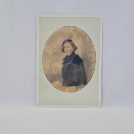 Открытка советская СССР. Петр Соколов, портрет поэта, русская живопись девятнадцатого века, винтаж