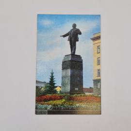 Открытка советская СССР. Памятник Ленину, город Орел, архитектура площади, винтаж
