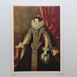 Открытка советская СССР. Женский портрет, Эрмитаж, живопись Bartolome Gonzalez, винтаж