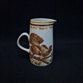 Молочник винтажный, СССР. Фарфоровый, с рисунком птиц и позолотой, Fine China Tichtee