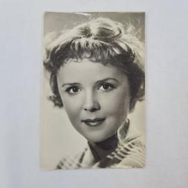Открытка советская СССР. Портрет Р. Макагоновой, кино. Винтаж, фотоактриса черно белая