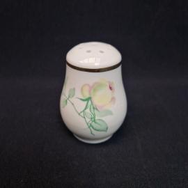 Солонка винтажная, СССР. Фарфор, с цветочным рисунком и золотистой каймой