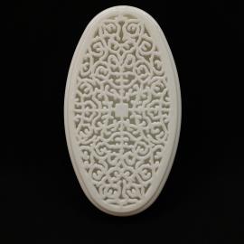 Шкатулка винтажная, СССР. Фарфор, ажурная крышка, овальная форма, настольное хранение