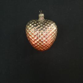 Елочная игрушка винтажная, СССР. Стеклянный шар с рельефным узором для украшения елки