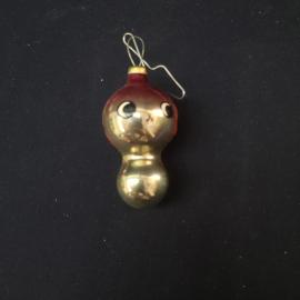 Елочная игрушка винтажная, СССР. Стеклянная фигурка Чиполлино с росписью лица