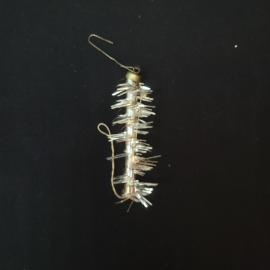 Елочная игрушка винтажная, СССР. Стеклянная подвеска с серебристым декором для елки