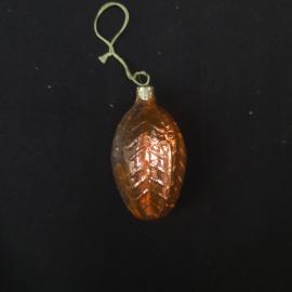 Елочная игрушка винтажная, СССР. Стеклянная подвеска в форме шишки с рельефным узором