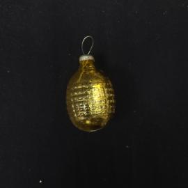 Елочная игрушка стеклянная винтажная, СССР. Подвесное украшение золотистого цвета