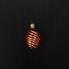 Елочная игрушка винтажная, СССР. Стеклянный шар с рельефным спиральным узором для украшения елки