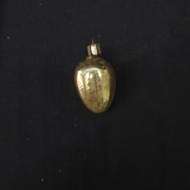 Елочная игрушка винтажная, СССР. Стеклянная фигурка клубники золотистого цвета