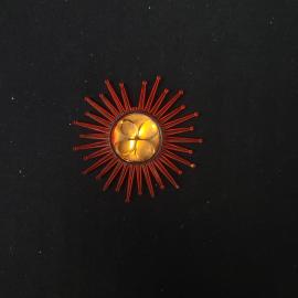 Новогодняя елочная игрушка СССР. Красная звезда из пластика.