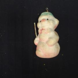 Елочная игрушка винтажная, СССР. Фигурка снеговика, подвесное украшение для елки