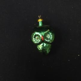 Елочная игрушка винтажная, СССР. Стеклянное украшение зеленого цвета для новогодней елки