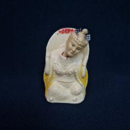 Статуэтка винтажная болванчик СССР. Пластмасса, фигурка девушки с веером, разборная конструкция