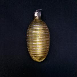Елочная игрушка винтажная, СССР. Стекло, фигурка шишки золотистого цвета