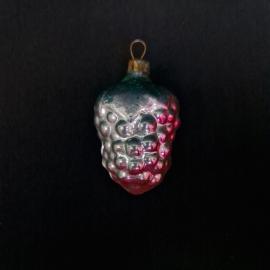 Елочная игрушка винтажная, СССР. Стекло, фигурка виноградной грозди с рельефным декором