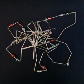 Елочные игрушки винтажные, СССР. Набор подвесок на прищепках, стекло, 12 шт.