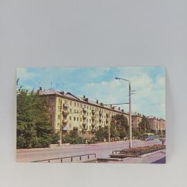 Открытка советская СССР. Тула, новые жилые дома на Первомайской улице, городской транспорт. Винтаж